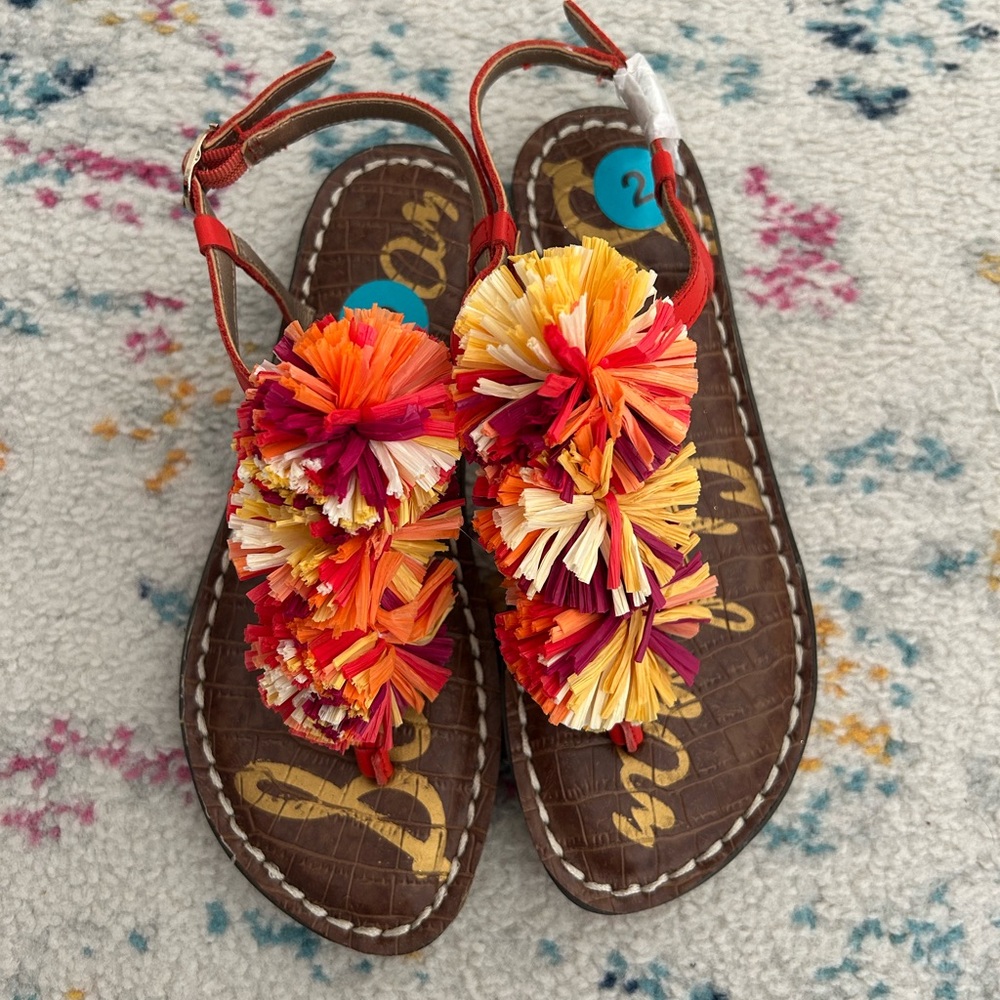Sam Edelman Colorful girls Pom Pom Sandals